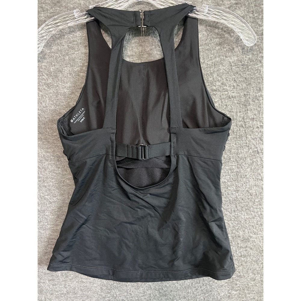 Athleta Black High Neck Racerback Tankini Swim Top 34B/C - Picture 2 of 7